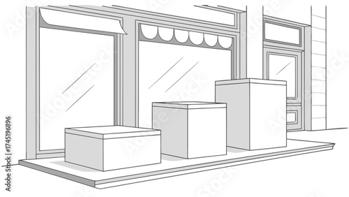 Photorealistic rendering of three matte white pedestals for product display or exhibition stand vector