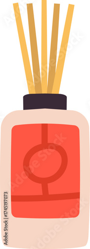 Reed diffuser creating home fragrance and aromatherapy scent