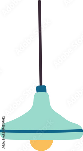 Pendant lamp illuminating interior home living space