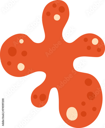 Abstract orange amoeba like biological cell illustration
