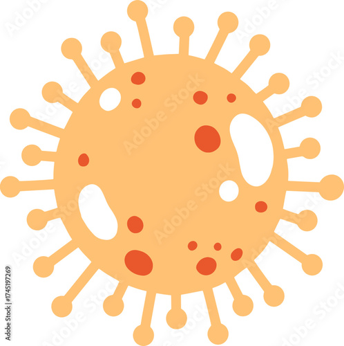 Coronavirus organism drawing illustrating disease and infection concept