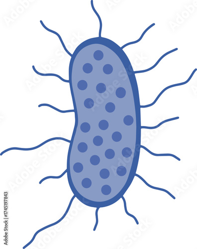 Blue bacterium micro organism biology illustration
