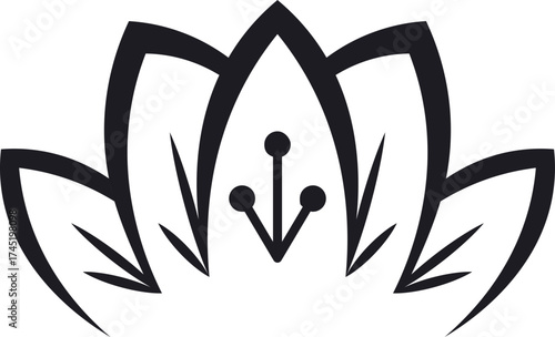 Abstract lotus flower icon representing spirituality and meditation