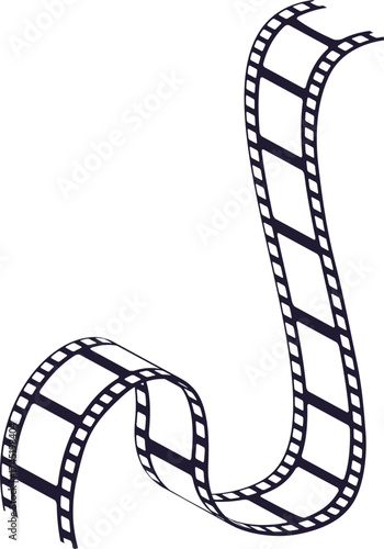 Curled film strip representing cinema and entertainment media
