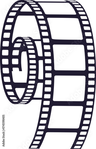 Filmstrip reel representing cinema and movie entertainment