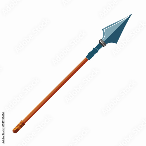 Ancient spear weapon with transparent background