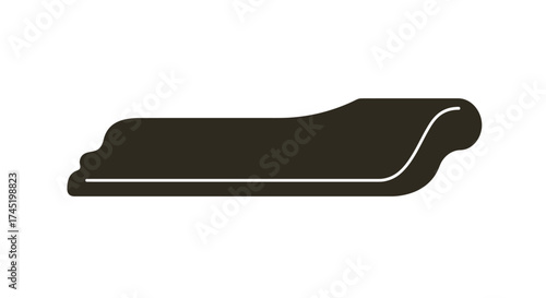 Simple black silhouette of a chaise lounge or reclining chair design