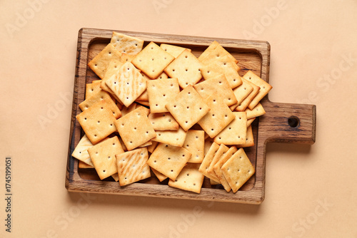 Pile of square saltine crac...