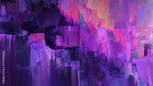 Wallpaper Mural Vibrant geometric pattern in purple tones. Artificial intelligence image Torontodigital.ca