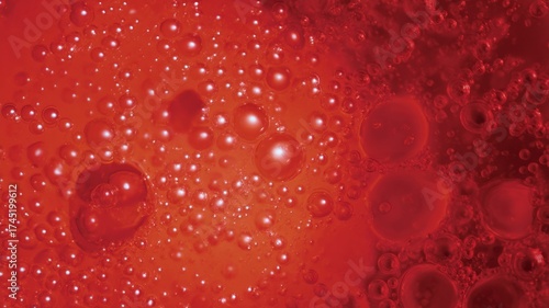 Wallpaper Mural Close-up of red bubbles macro texture. Artificial intelligence image Torontodigital.ca