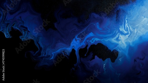 Wallpaper Mural Celestial blue swirl in cosmic space. Artificial intelligence image Torontodigital.ca