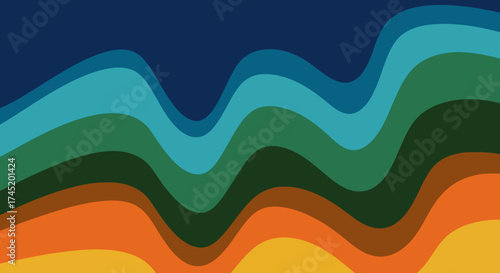 Abstract layered waves of color create a vibrant and dynamic visual.