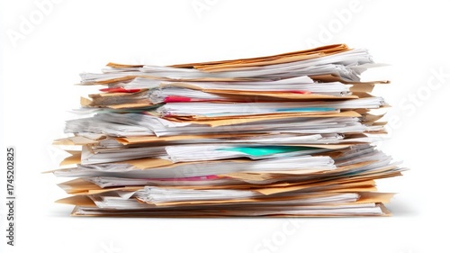 Wallpaper Mural Stack of colorful documents on white background. Artificial intelligence image Torontodigital.ca