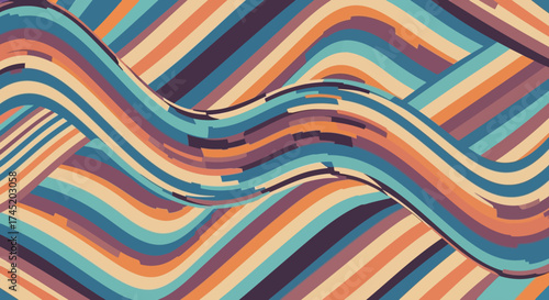 Colorful wavy lines create a vibrant and dynamic abstract design.