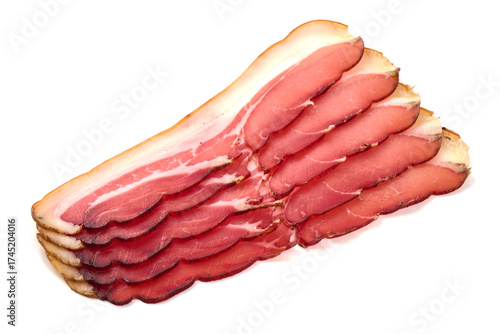Speck Ham Slices Stacked, isolated on white background