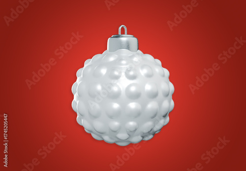 3D White Christmas Bauble Mockup