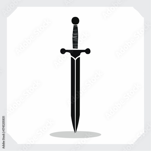 Black sword with textured handle