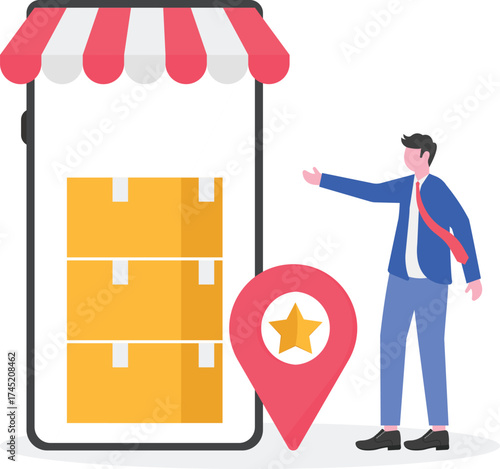 Company branding, competitive analysis, product positioning concept with people characters.
