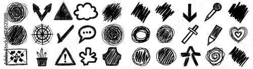 Hand-Drawn Doodle Elements: A Versatile Set of Sketched Shapes, Arrows, Frames, and Lines for Creative Projects; Playful, Whimsical Design Resource for Graphics, Scrapbooking, Bullet Journals, and Mor