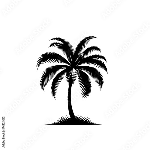 Tropical Island Palm Tree Vector Design