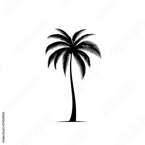 Paradise Beach Palm Tree Vector Illustration