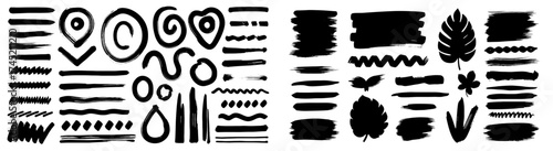 Hand-Drawn Doodles Set: A whimsical collection of sketchy elements, arrows, lines, and shapes on transparent backdrop for presentations, infographics, design, and decorations projects