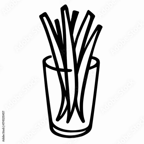 Carrot sticks in glass container 