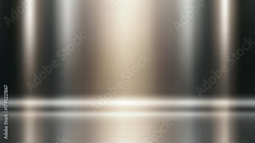 Rich chrome metallic background with glossy warm finish