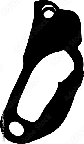 Vector illustration of silhouette  jumar. Equipment for mountaineering and sports tourism.