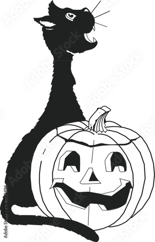 halloween pumpkin with bats