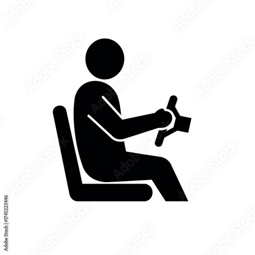 Driver Icon Person Driving a Vehicle.