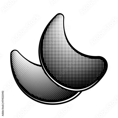 Black illustration eye patches without background
