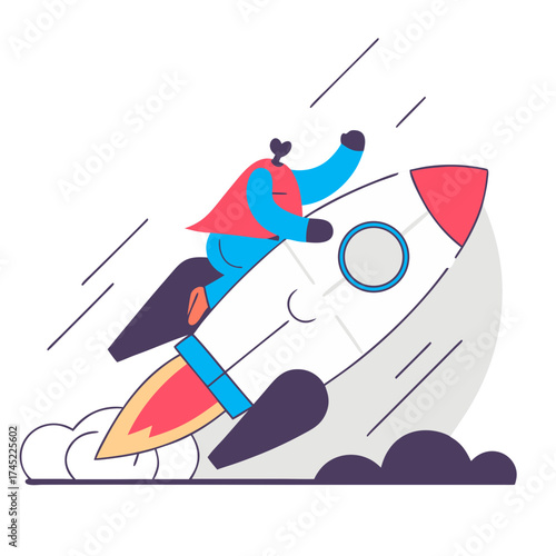 Speed, Efficiency, and Time Optimization – Flat Vector Concept