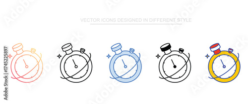 Stopwatch icon design with white background stock illustration