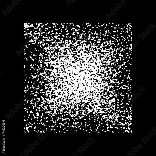 Dense speckled pattern with a central bright area on a dark background forming a square shape image