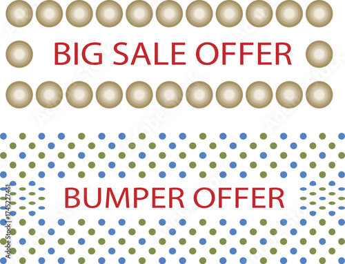 Big Sale Offer and Bumper Offer Text with Decorative Elements | Marketing Banner for Retail Promotions and Special Deals