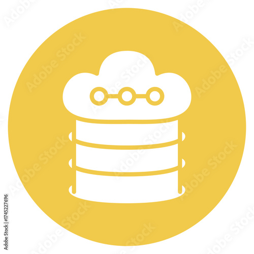 Cloud Database icon vector image. Can be used for Web Hosting.