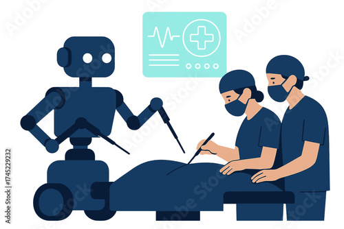 Robotic assistance in surgery: modern healthcare innovations featuring surgeons and ai technology