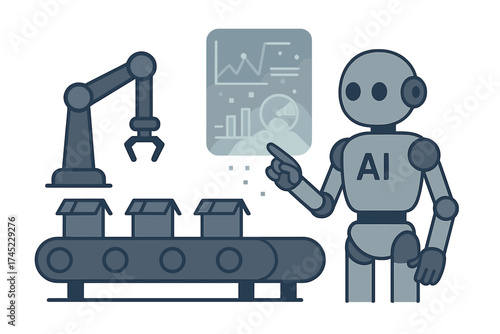 Robotic automation with ai: futuristic assembly line interface