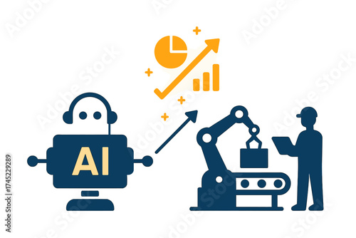 Ai in automation: industrial revolution and data analysis with robot and human collaboration