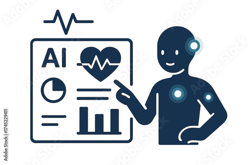 Futuristic ai technology interface with human silhouette displaying data visualization