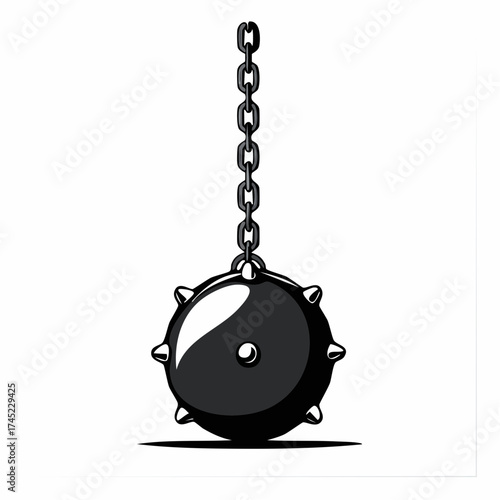 flail weapon with chain and spikes
