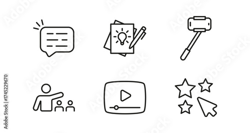 Simple icons for learning and content creation in minimal style