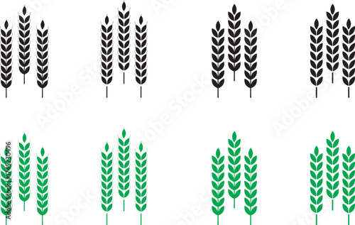  Wheat Ears Vector Icons – Agriculture, Grain Symbols and Farm Harvest Illustration Set20 Wheat Ears Icon Set – Agriculture Grain Symbols, Farm Harvest Vector Illustration.
