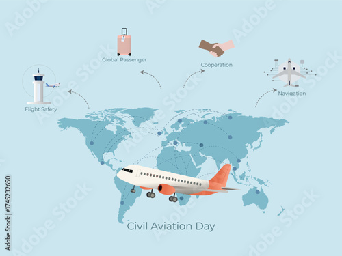 Civil aviation day celebrating global air transportation network