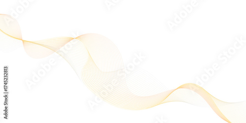 Abstract flowing wave lines in gradient colors of soft blue and golden yellow on a white background,
smooth curves creating a sense of motion and harmony, minimalistic modern design,
elegant and airy,