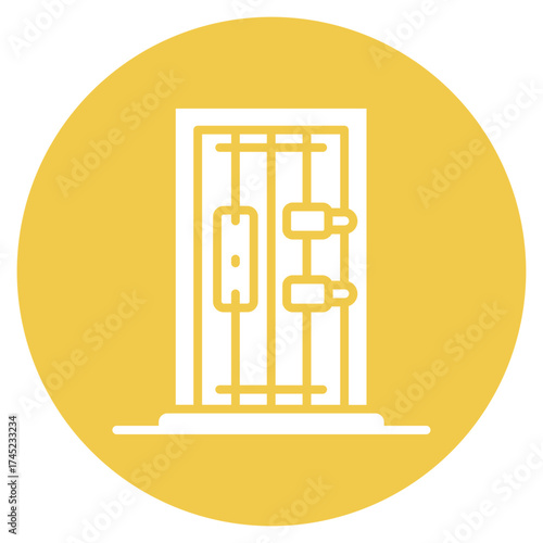 Jail Door icon vector image. Can be used for Prison.