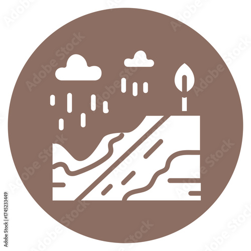 Landslide icon vector image. Can be used for Natural Disaster.