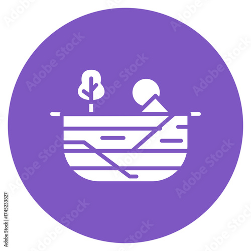 Land SInk icon vector image. Can be used for Natural Disaster.