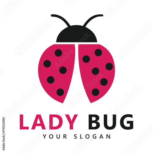 Ladybug Logo with Red Wings and Black Spots